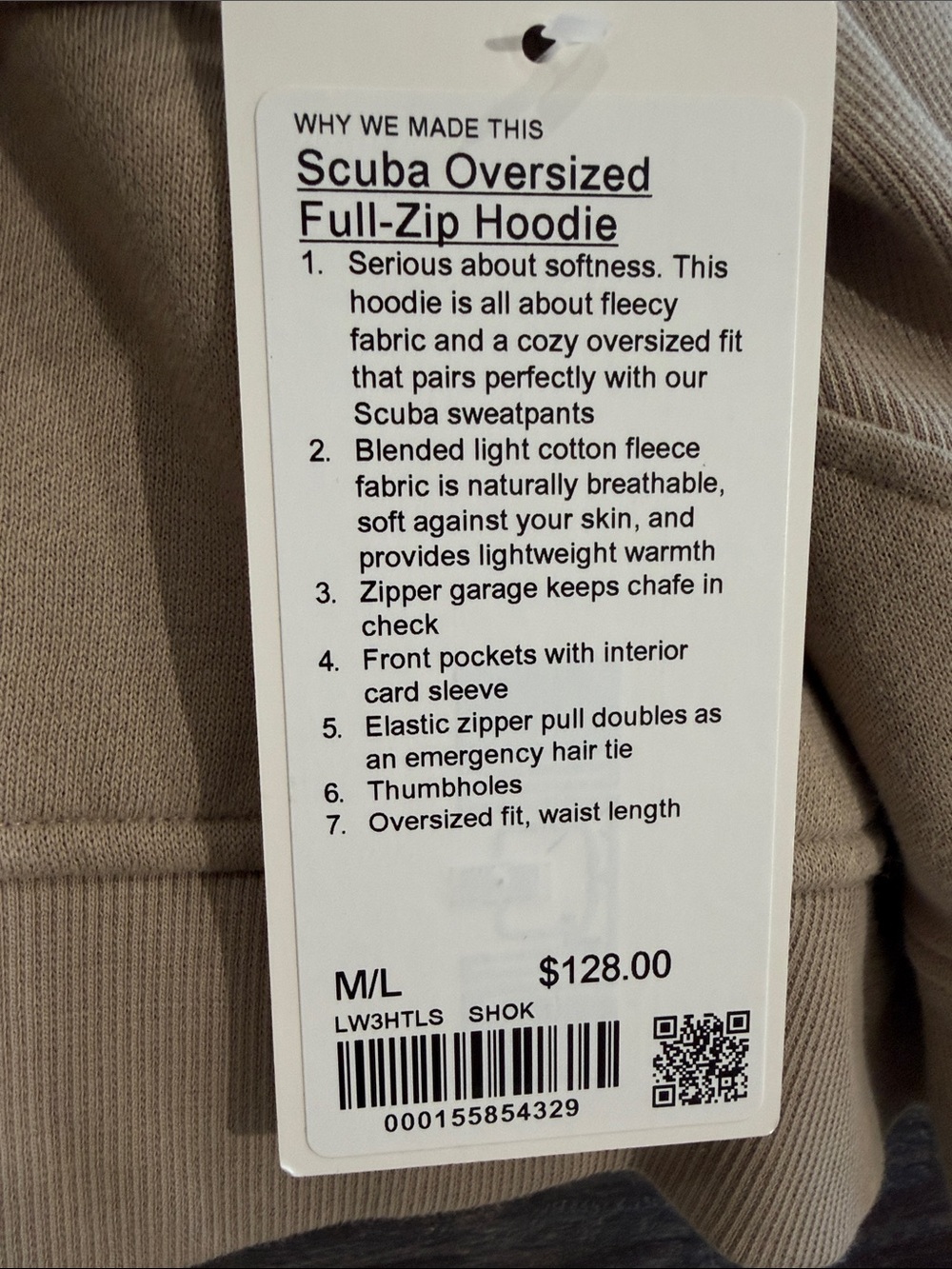 Lululemon scuba oversized full zip hoodie size M/L - Picture 6 of 11